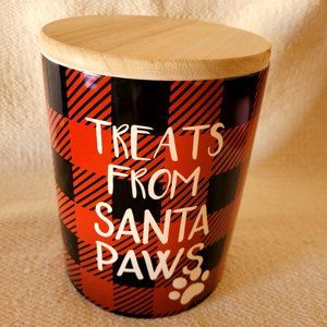 IQ Accessories Christmas Treat Jar for Dogs or Puppies Treats from Santa Paws